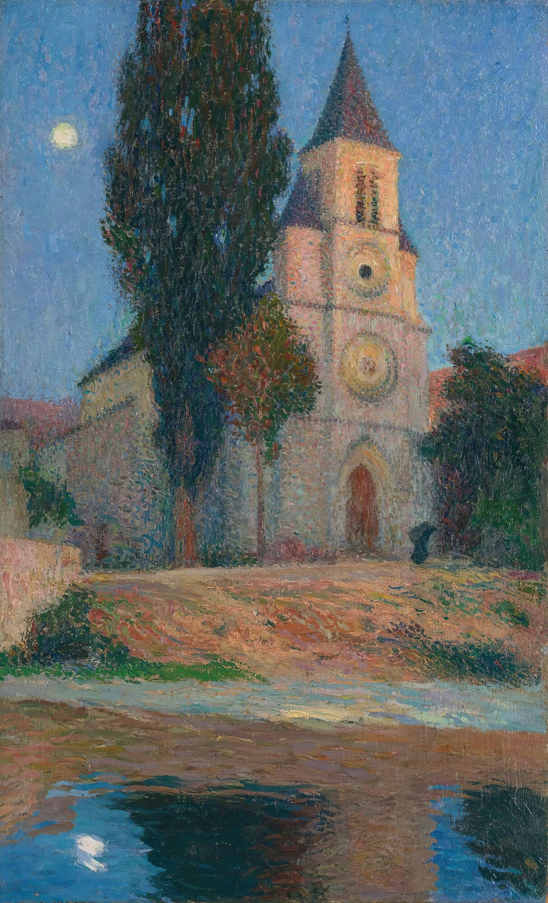 Lever de Lune Derriere L’Église de La Bastide du Vert by Henri Martin