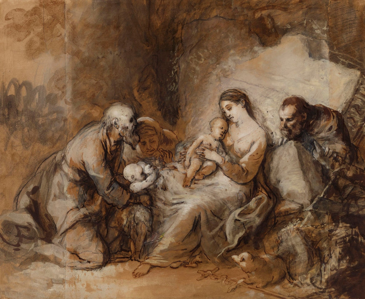La Sainte Famille avec Saint Jean Baptiste Sainte Elisabeth et Saint Zacharie by Johann Anton de Peters