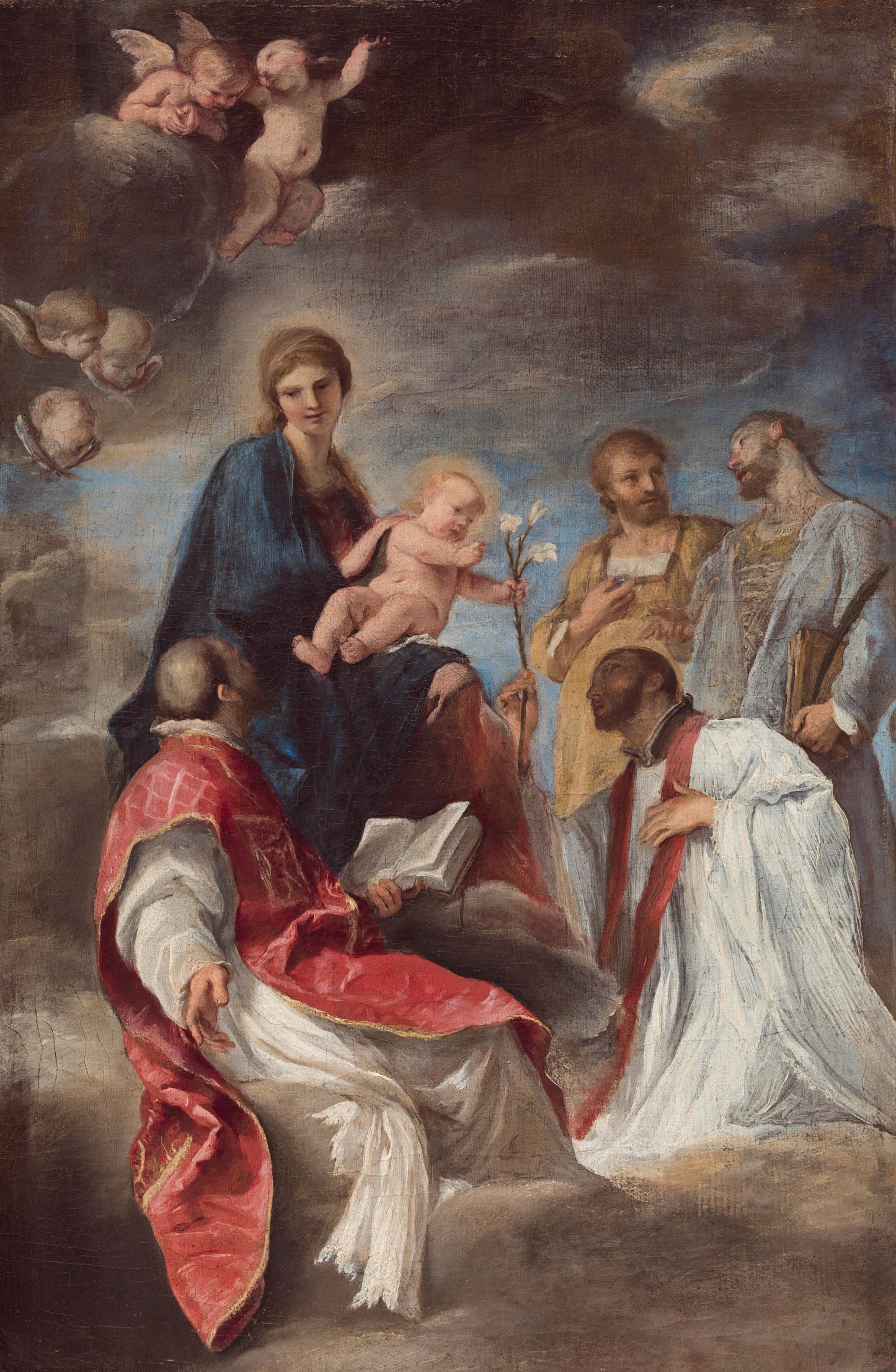 The Madonna and Child with Saints Ignatius of Loyola, Francis Xavier, Cosmas and Damian by Andrea Sacchi