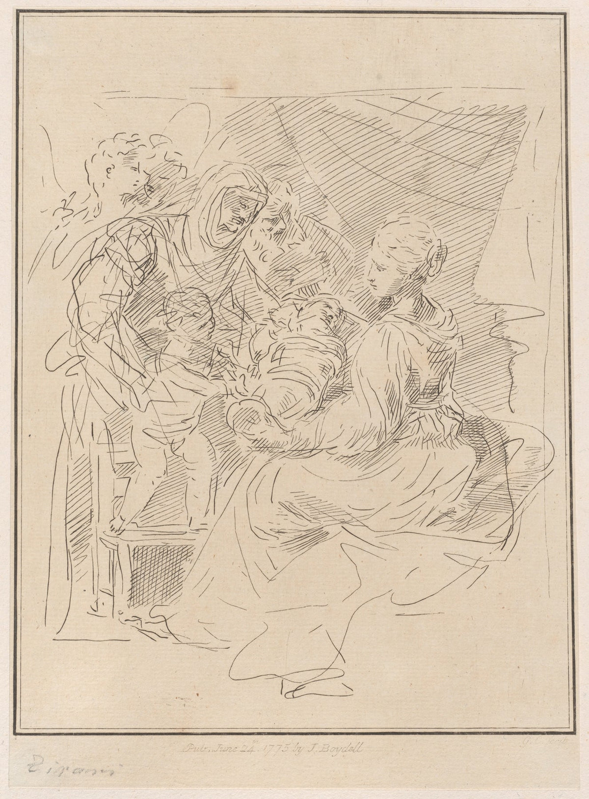 The Holy Family with the Infant Saint John the Baptist and Other Saints and Angels by Giuseppe Canale