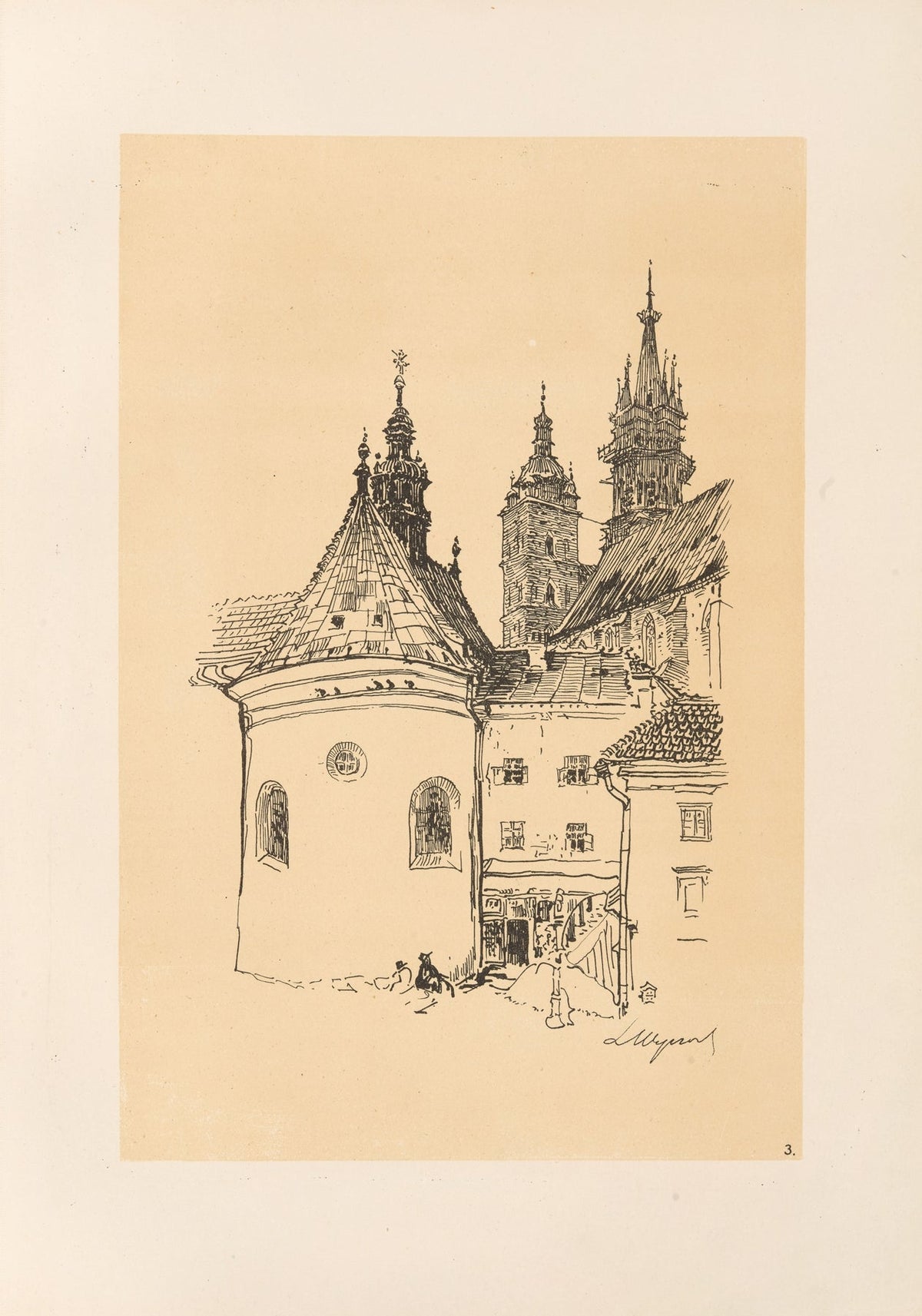 Church of St. Marys Church from the Small Market Square by Leon Wyczółkowski