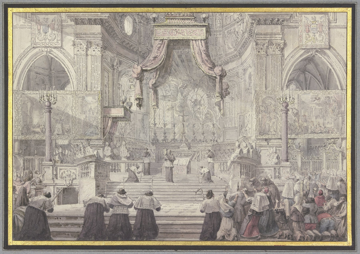 Das Blutwunder des Heiligen Januarius in Der Kathedrale Von Neapel by Louis Jean Desprez