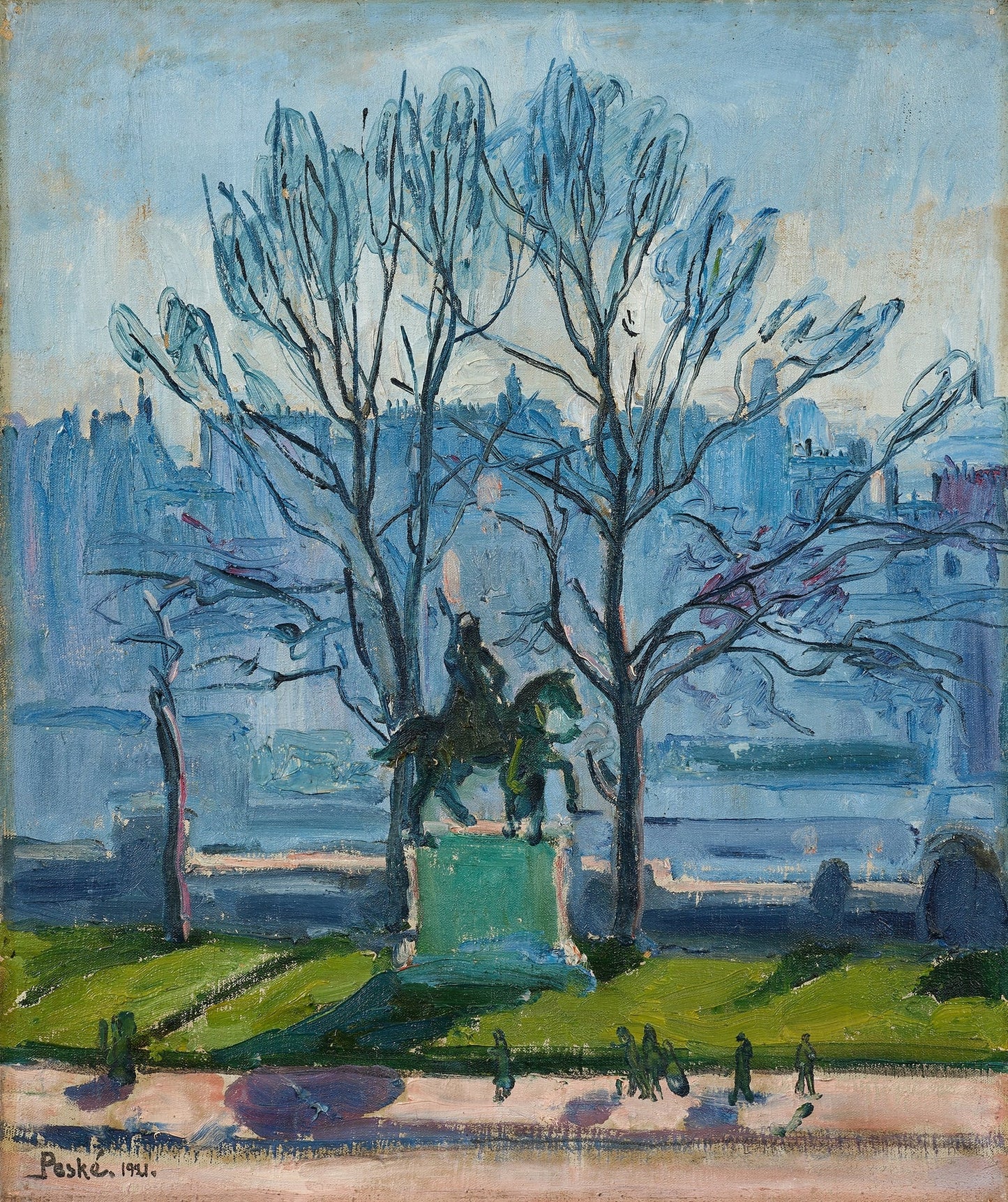 Statue de Charlemagne Sur Le Parvis de Notre Dame by Jean Peské