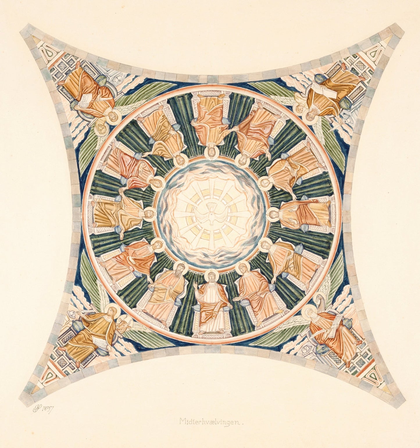 Udkast Til Freskerne I Viborg Domkirke Midterhvaelvingen by Joakim Skovgaard