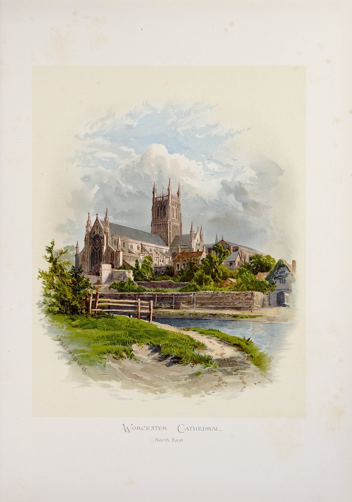 Worcester Cathedral from the North East Catholic artwork