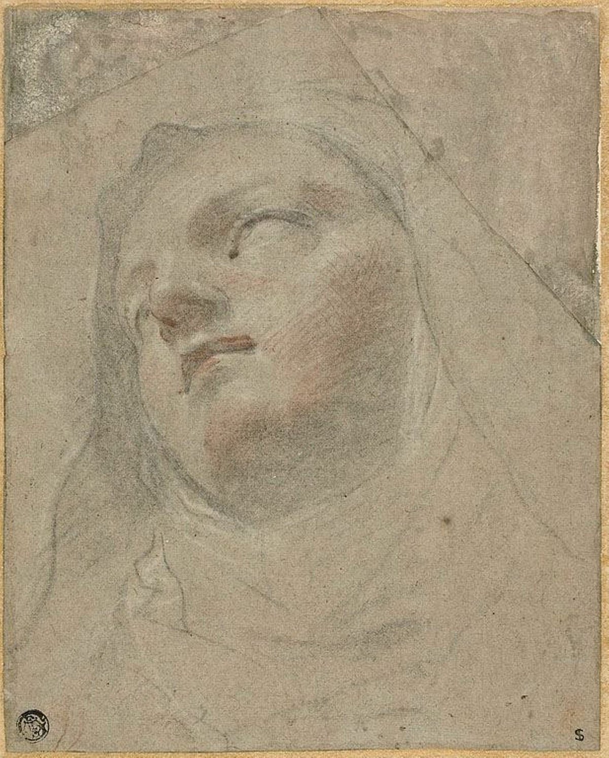 Head of a Dominican Nun; Study for the Ecstasy of Saint Dominic Catholic artwork