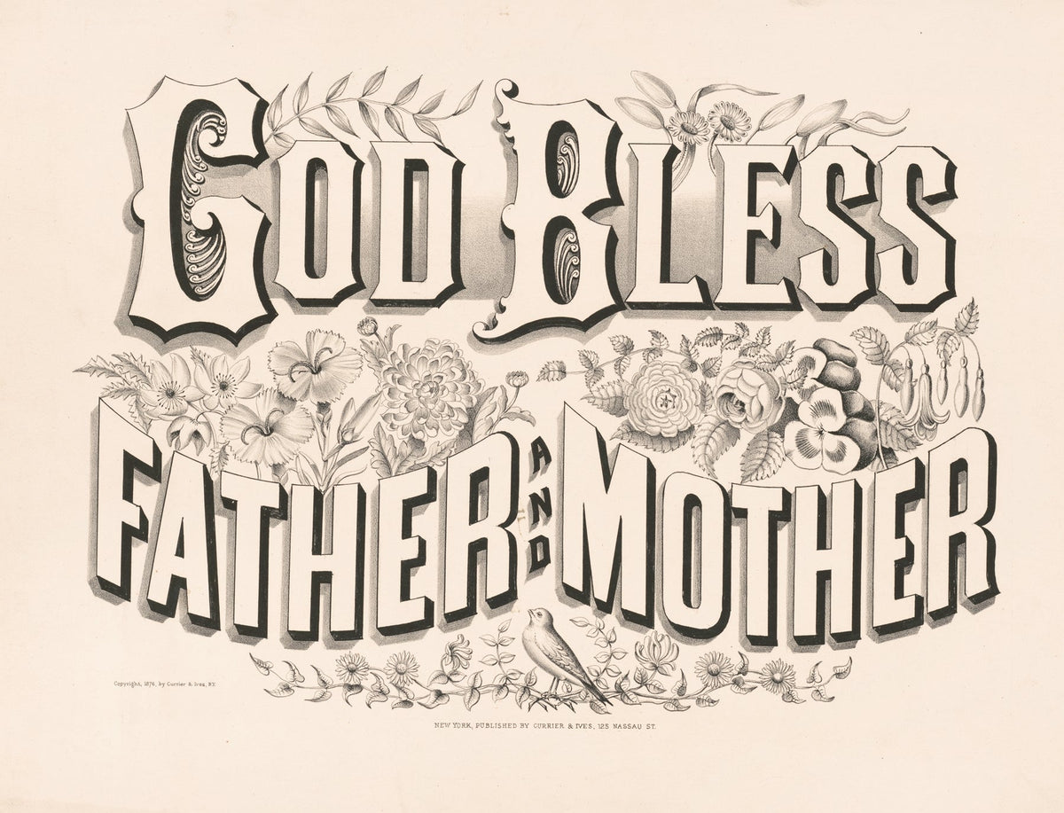 God bless father and mother Catholic artwork