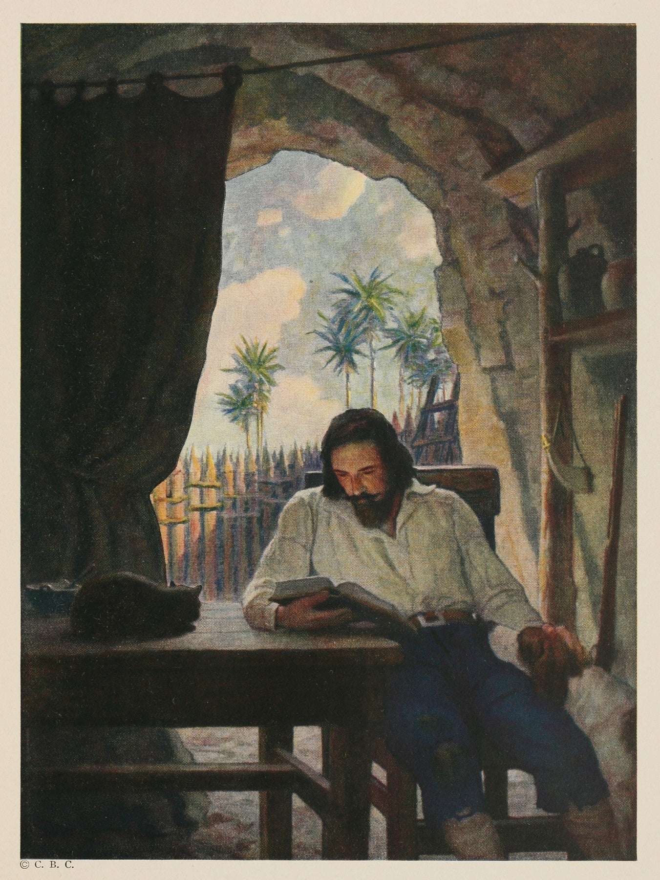 In the morning I took the Bible; and beginning at the New Testament, I began seriously to read it Catholic artwork
