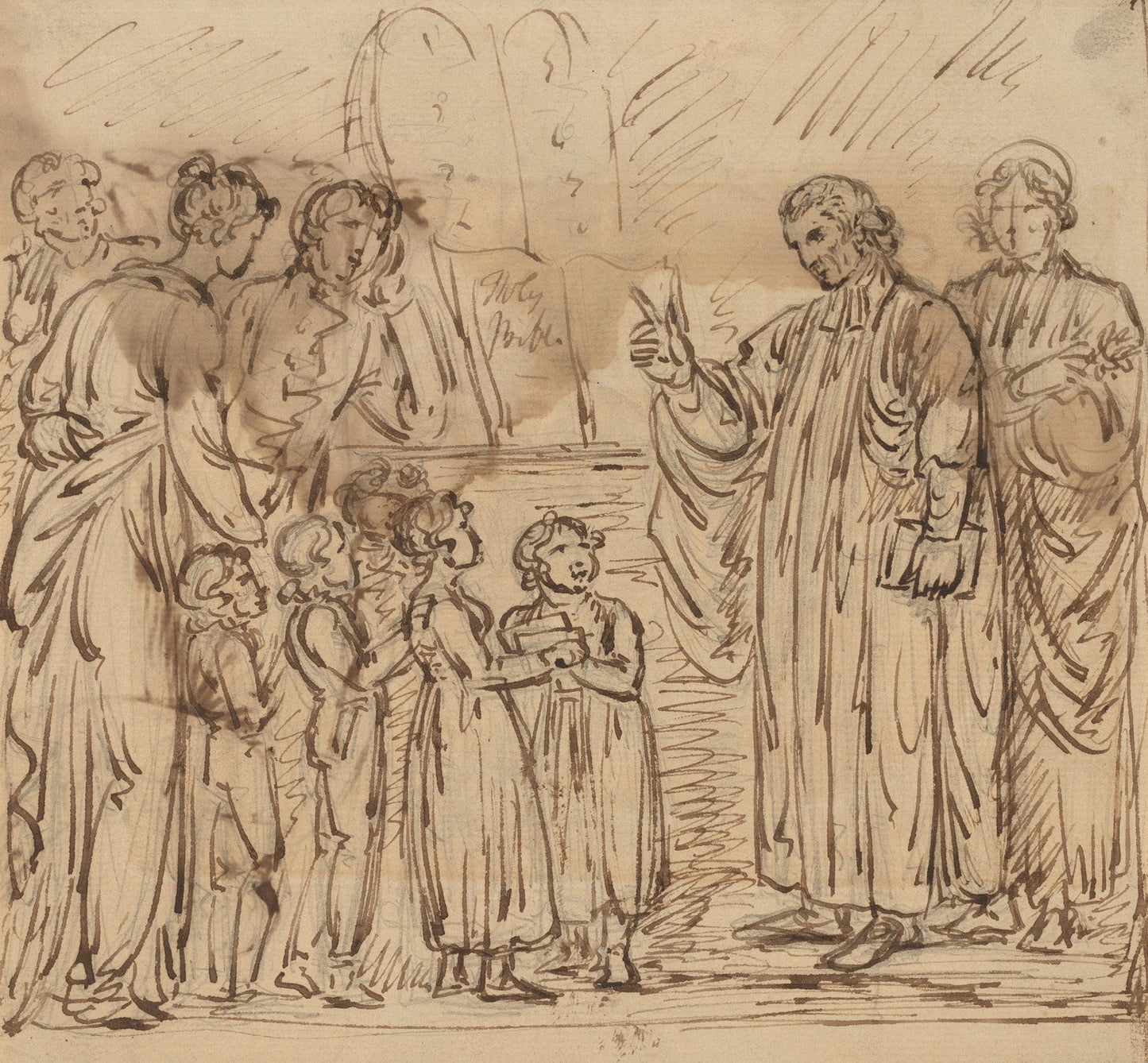 Bible Lesson (recto) Catholic artwork