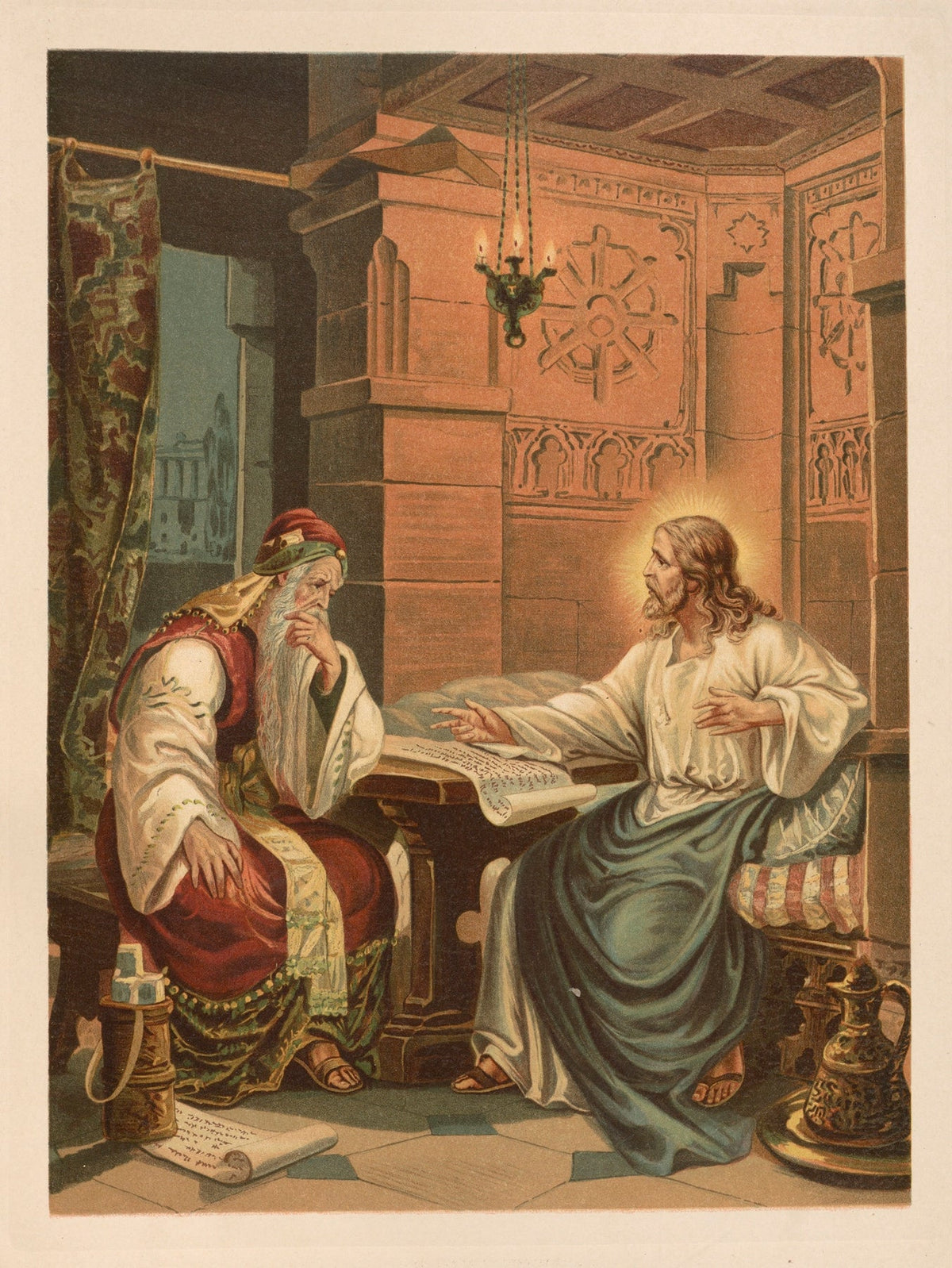 Christ’s conversation with Nicodemus Catholic artwork