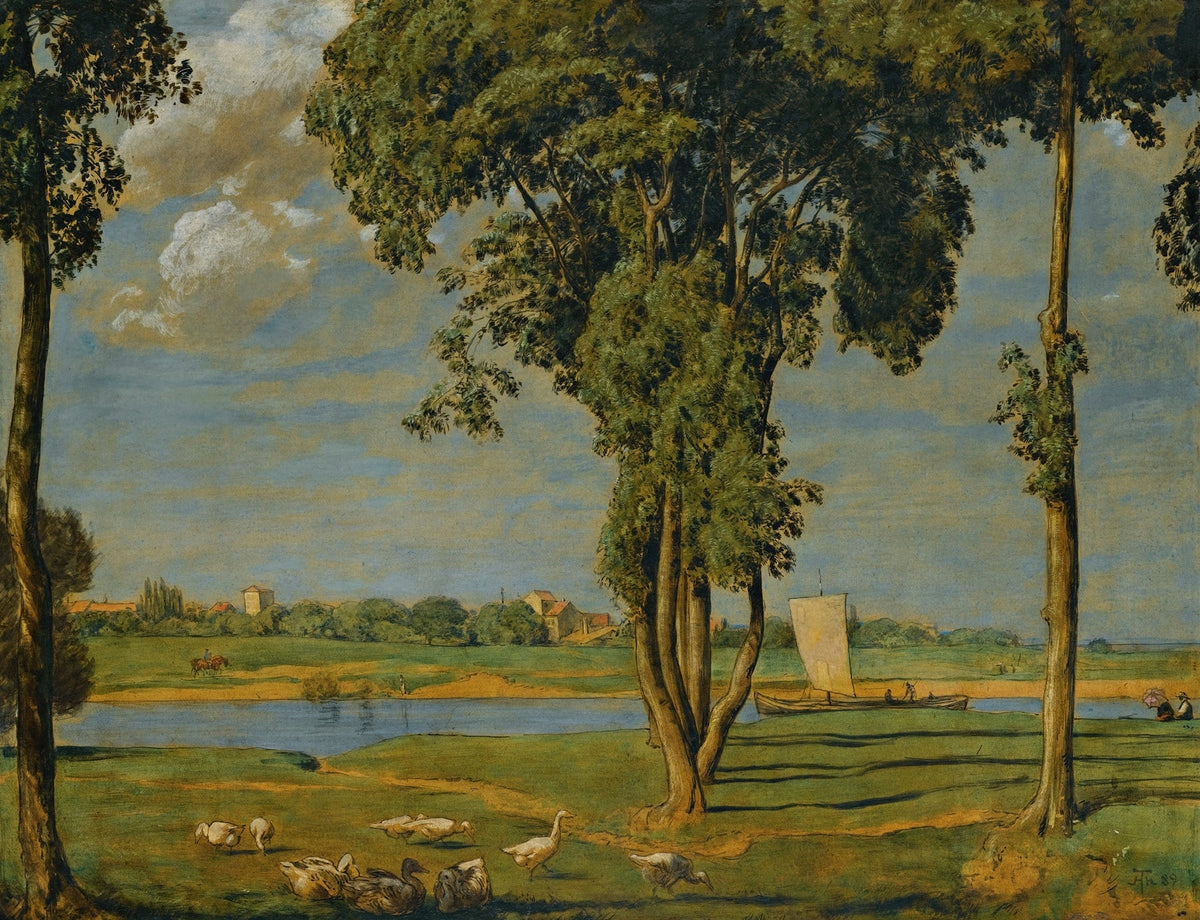 On The Banks Of The River Main fine artwork
