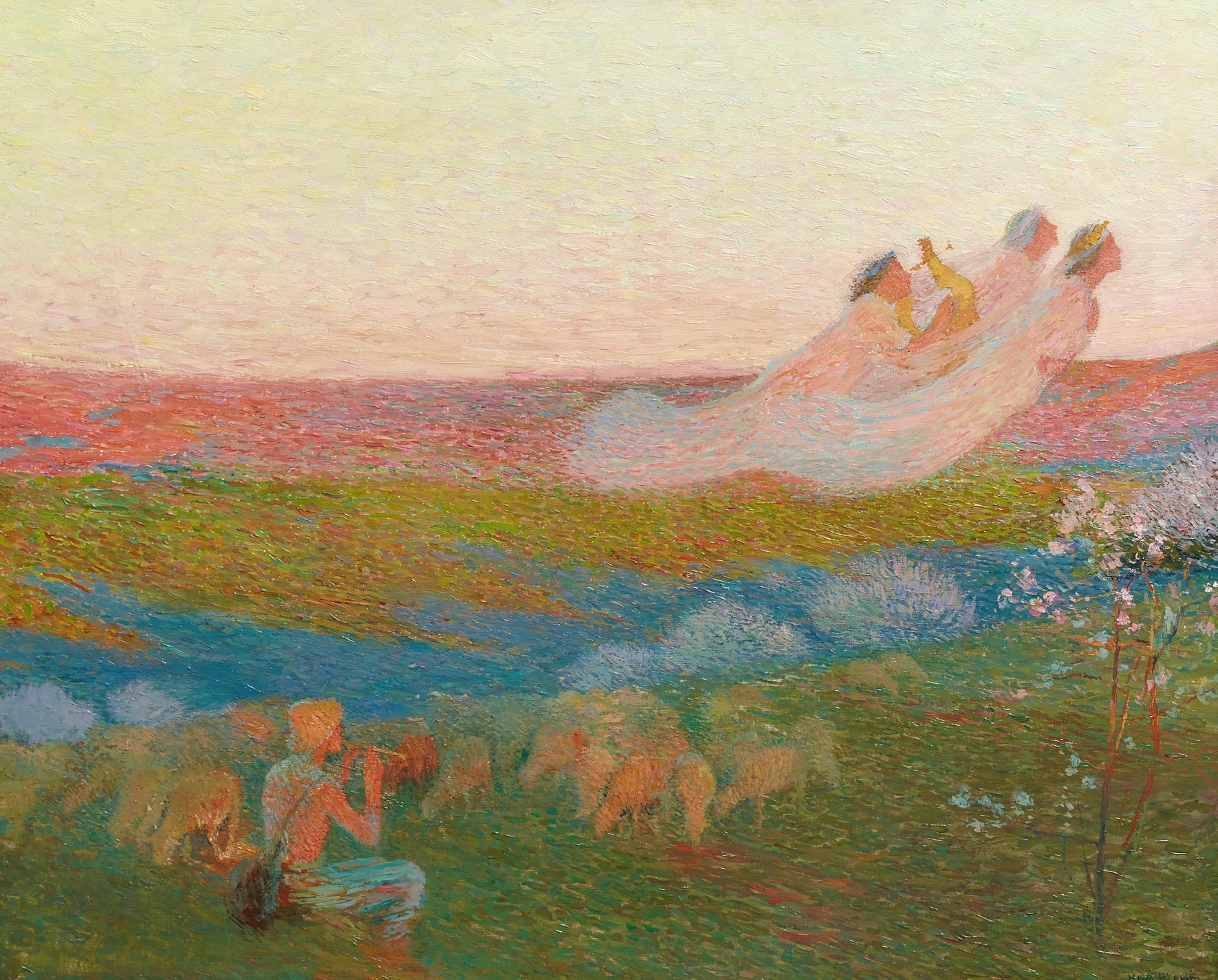 Berger et ses trois muses by Henri Martin
