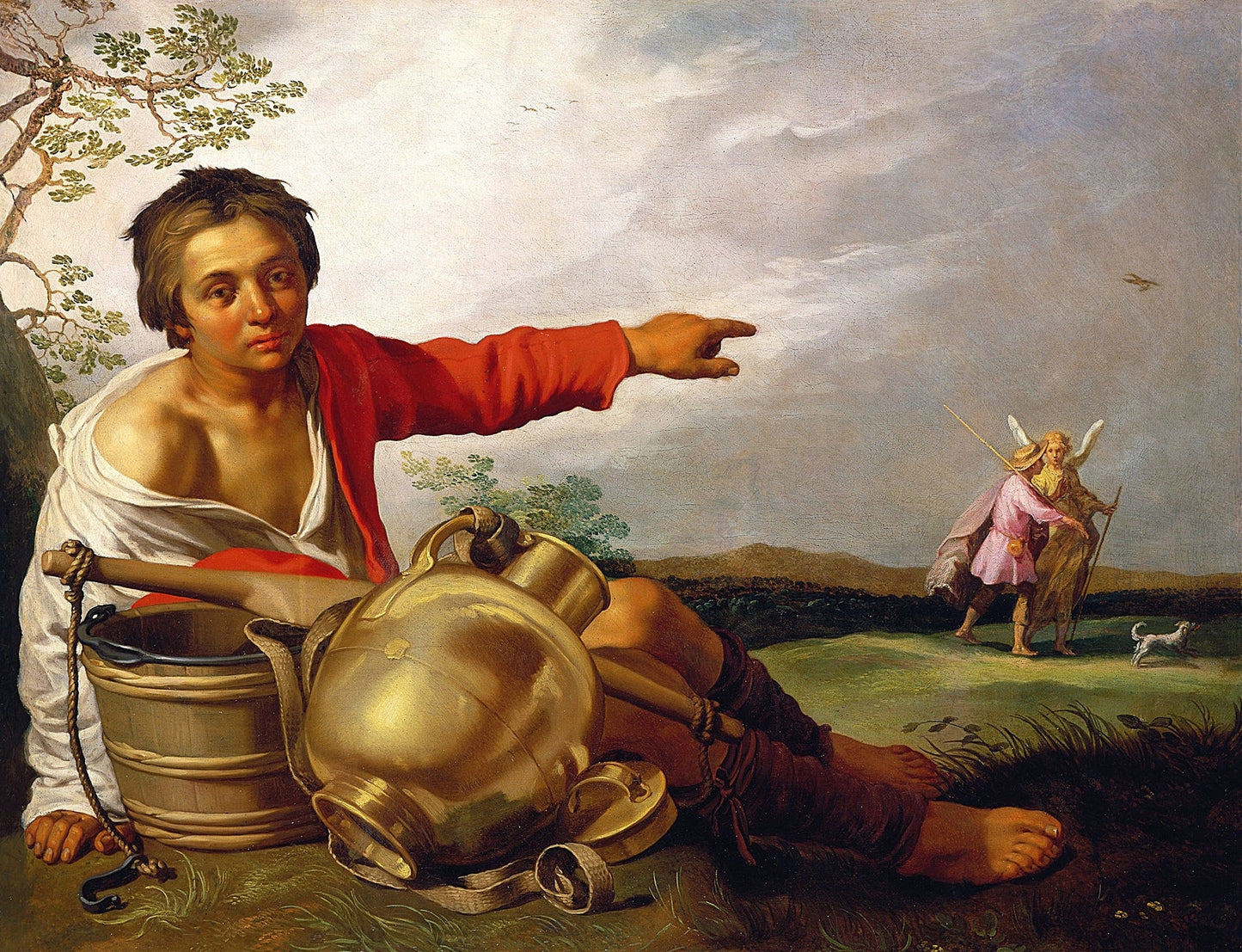 Shepherd Boy Pointing at Tobias and the Angel by Abraham Bloemaert