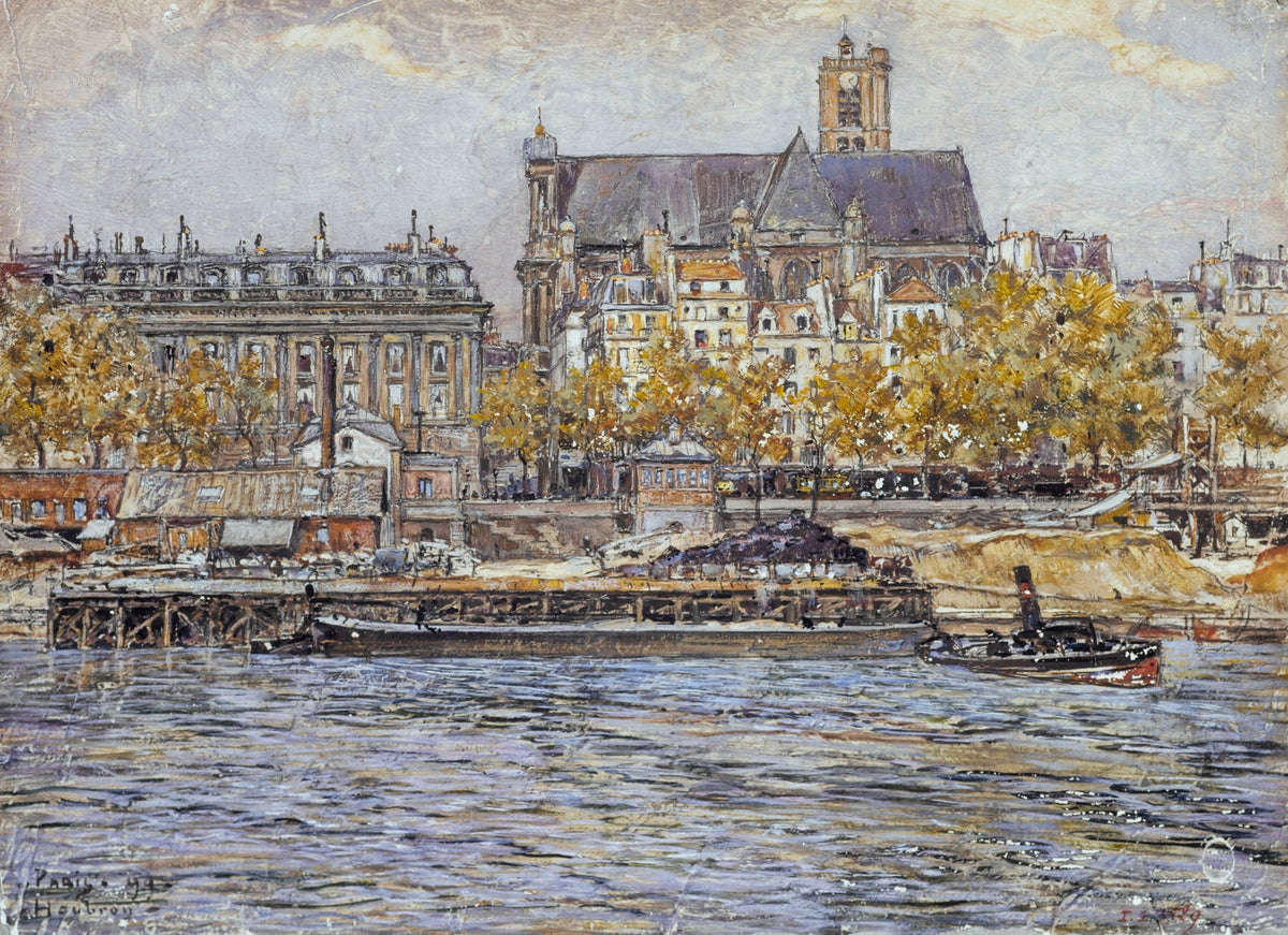 Le Quai de l’Hôtel de Ville et L’Église Saint Gervais Saint Protais by Frédéric Houbron