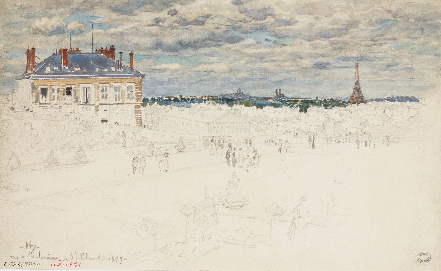 Terrasse du château de Saint-Cloud, Saint-Cloud, Paris et la tour Eiffel by Frédéric Houbron