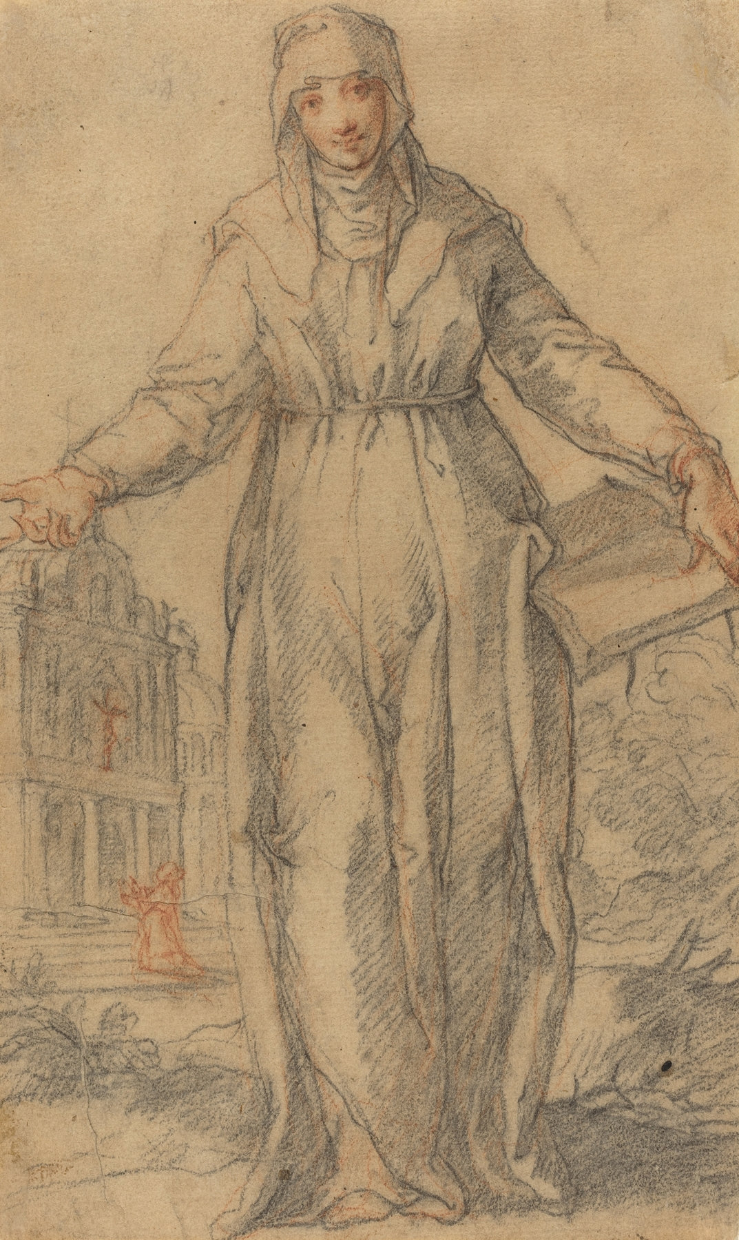 Female Saint Saint Clare of Assisi or Saint Catherine of Siena by Italian School