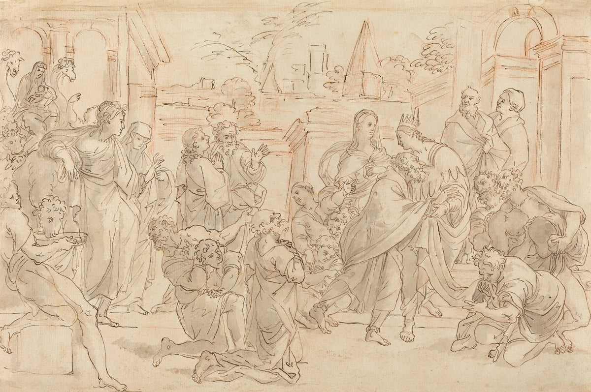 Joseph and His Brother in Egypt Verso by Italian School