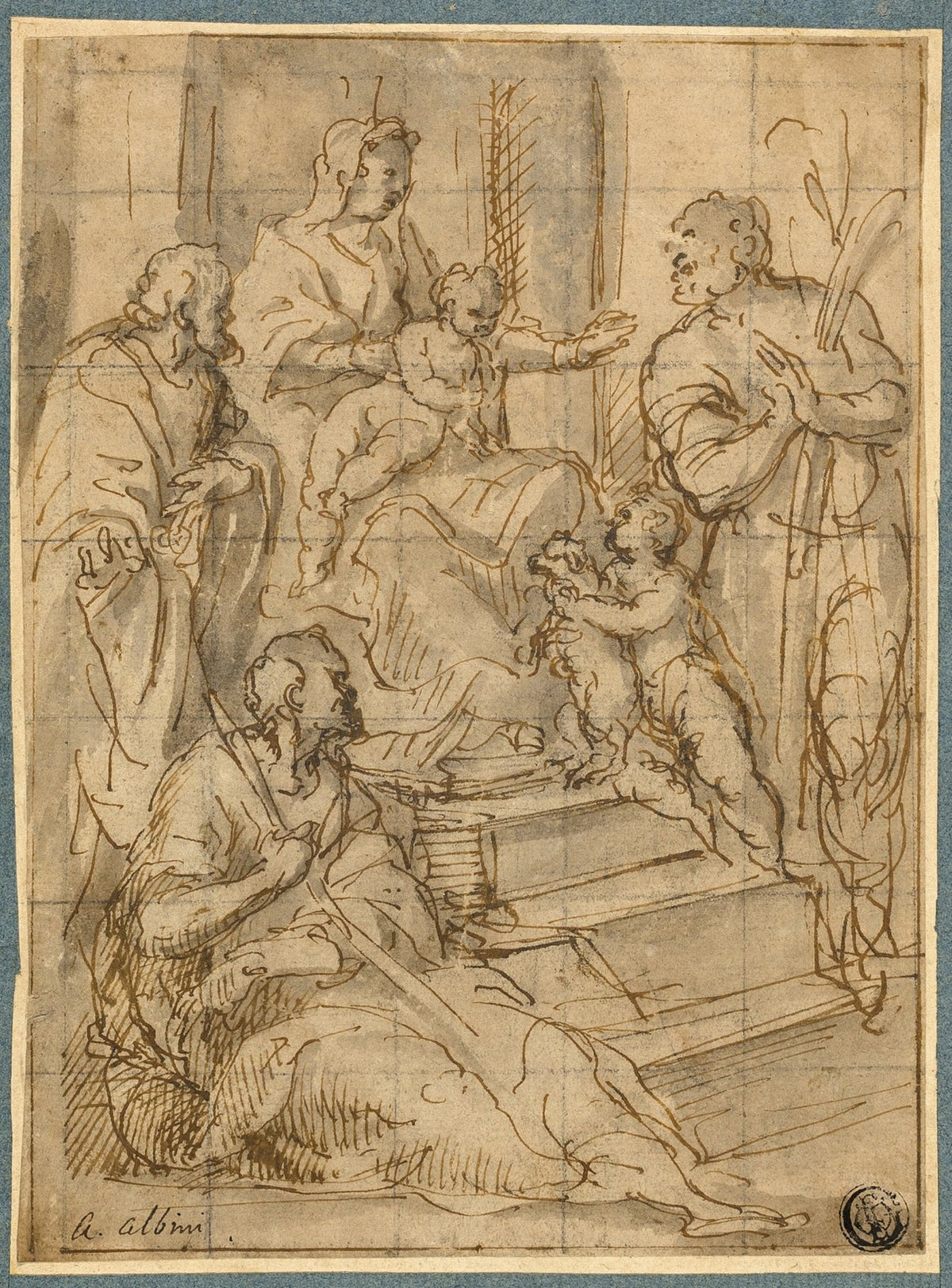 Holy Family with the Infant Saint John the Baptist and Two Male Saints by Alessandro Albini 