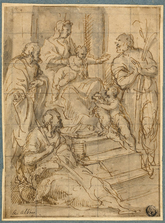Holy Family with the Infant Saint John the Baptist and Two Male Saints by Alessandro Albini 