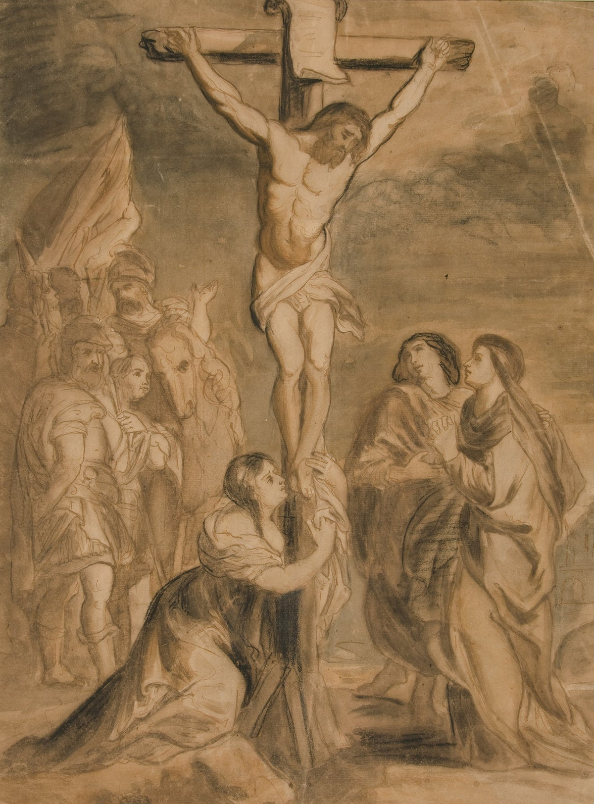 Christ on the Cross Surrounded by Virgin and Saints by Théodore Géricault