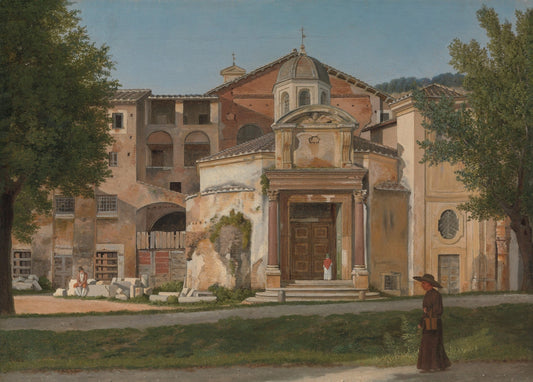A Section of the Via Sacra, Rome (The Church of Saints Cosmas and Damian) by Christoffer Wilhelm Eckersberg