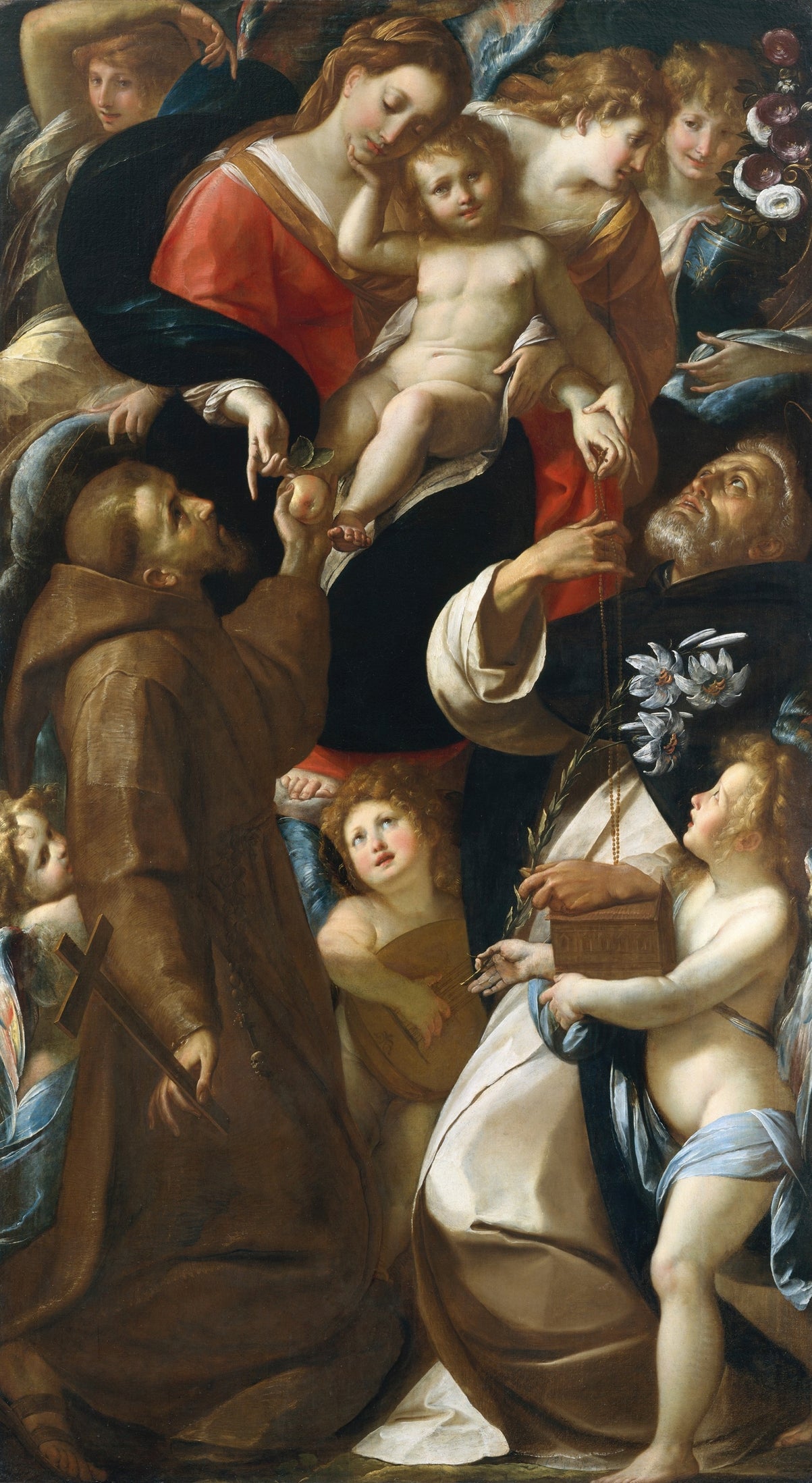 Madonna and Child with Saints Francis and Dominic and Angels Giulio by Giulio Cesare Procaccini
