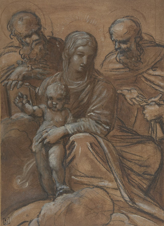 The Virgin and Child with Two Male Saints by Giacomo Cavedone