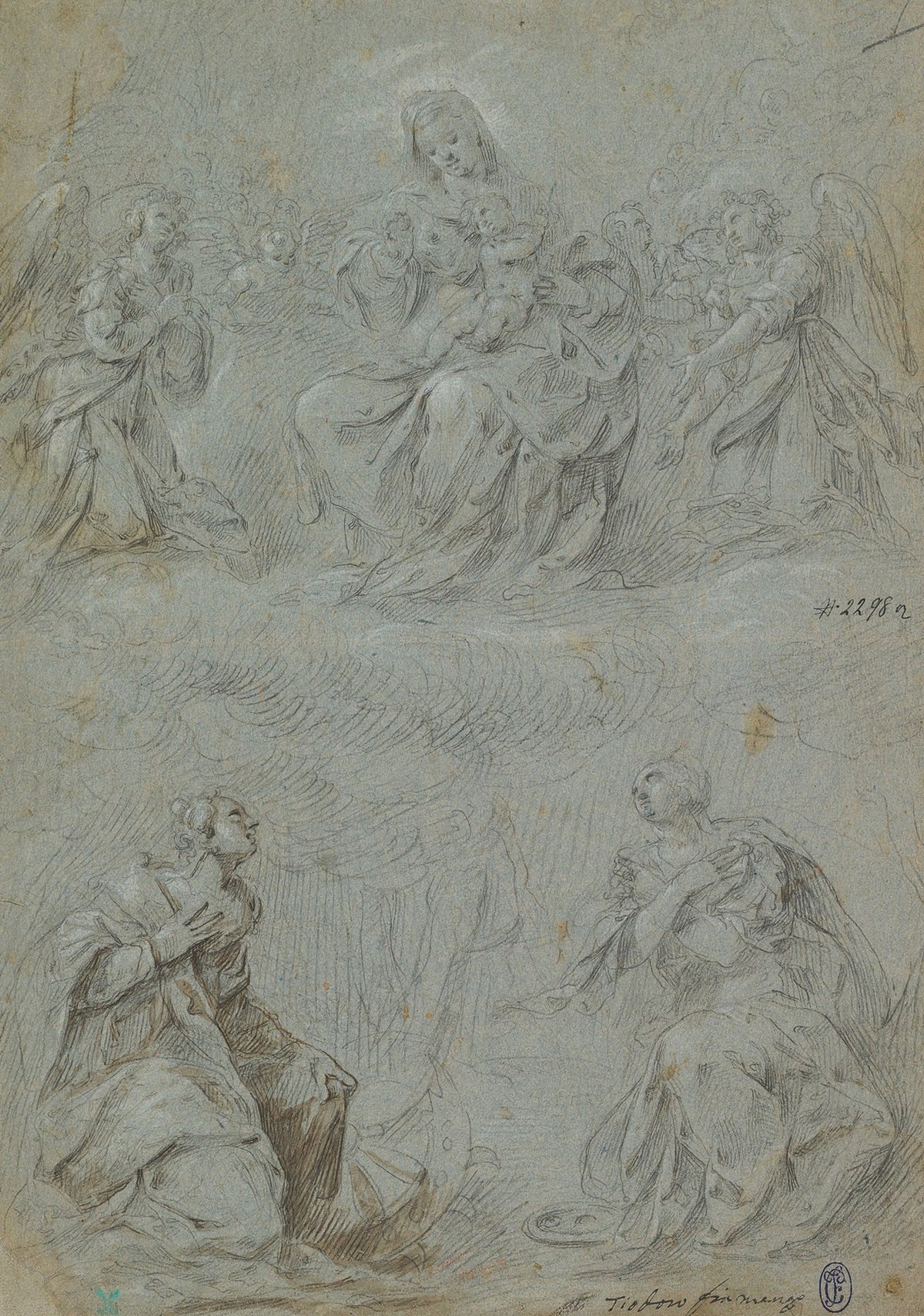 The Virgin and Child in Glory Adored by Saints Catherine and Lucy by Dirck Hendricksz.