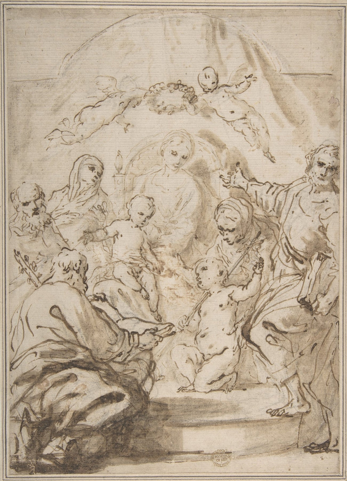 The Virgin and Child Enthroned with Attendant Saints by Antonio Gionima
