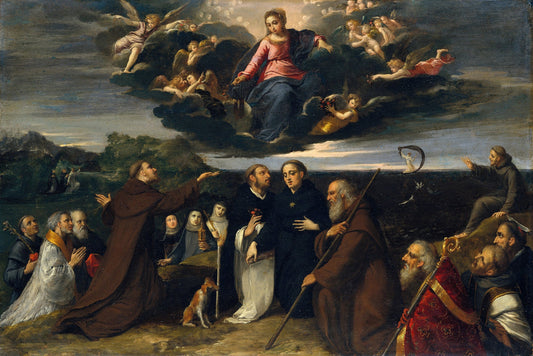 The Virgin Adored by Saints by Ippolito Scarsella