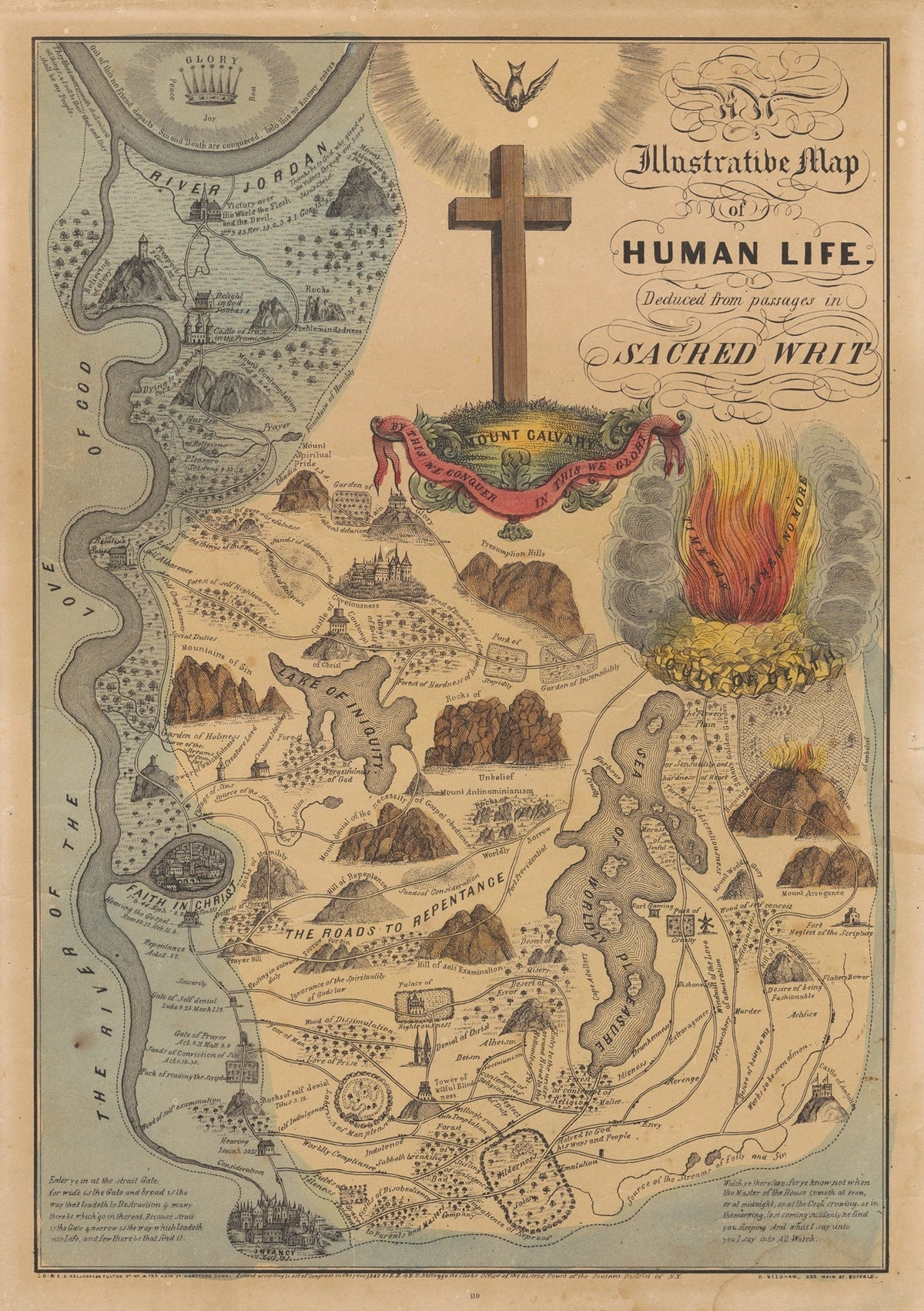 An Illustrative Map of Human Life Deduced from Passages in Sacred Writ by E.B. & E.C. Kellogg