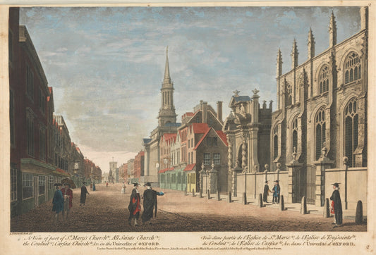 A View of Part of St. Marys Church a All Saints Church B the Conduit C Carfax Church D C in the University of Oxford by John Donowell