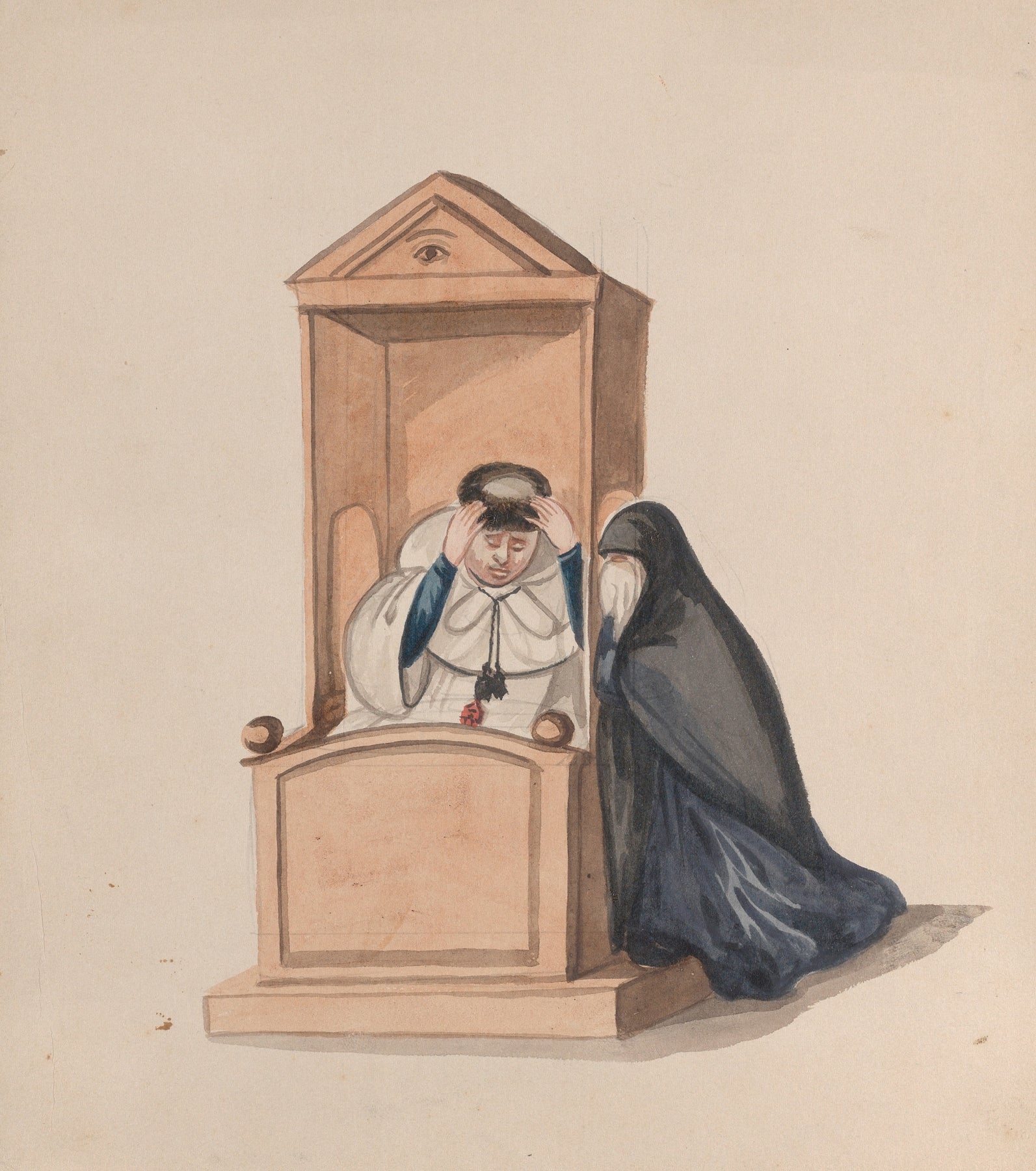 A Woman Confessing to a Priest by Francisco Fierro