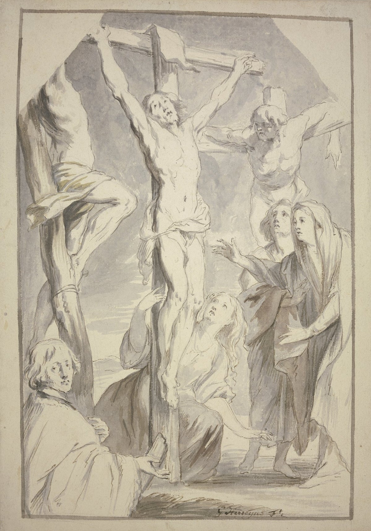 Christus Und Der Schacher Am Kreuze by Willem Jacob Herreyns