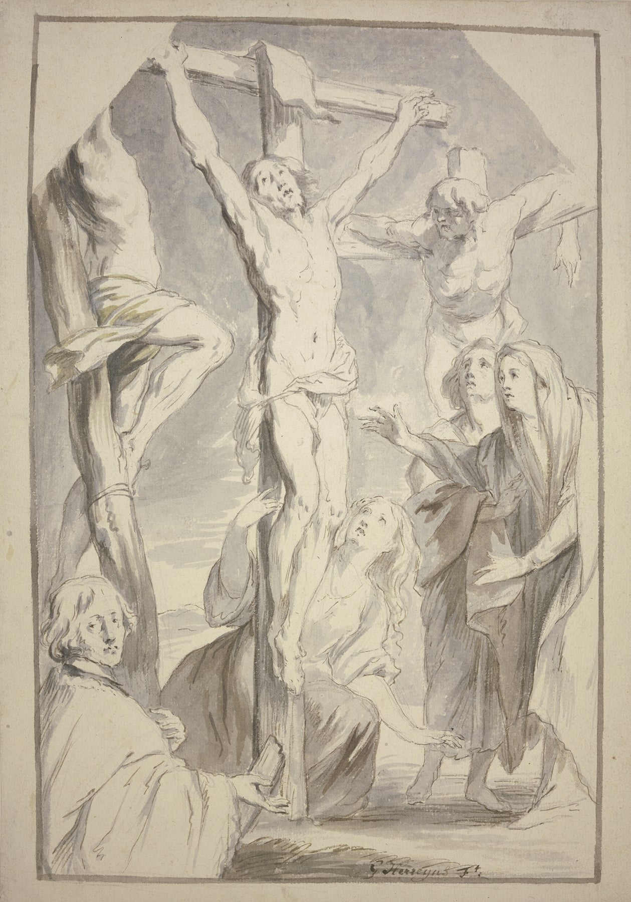 Christus Und Der Schacher Am Kreuze by Willem Jacob Herreyns