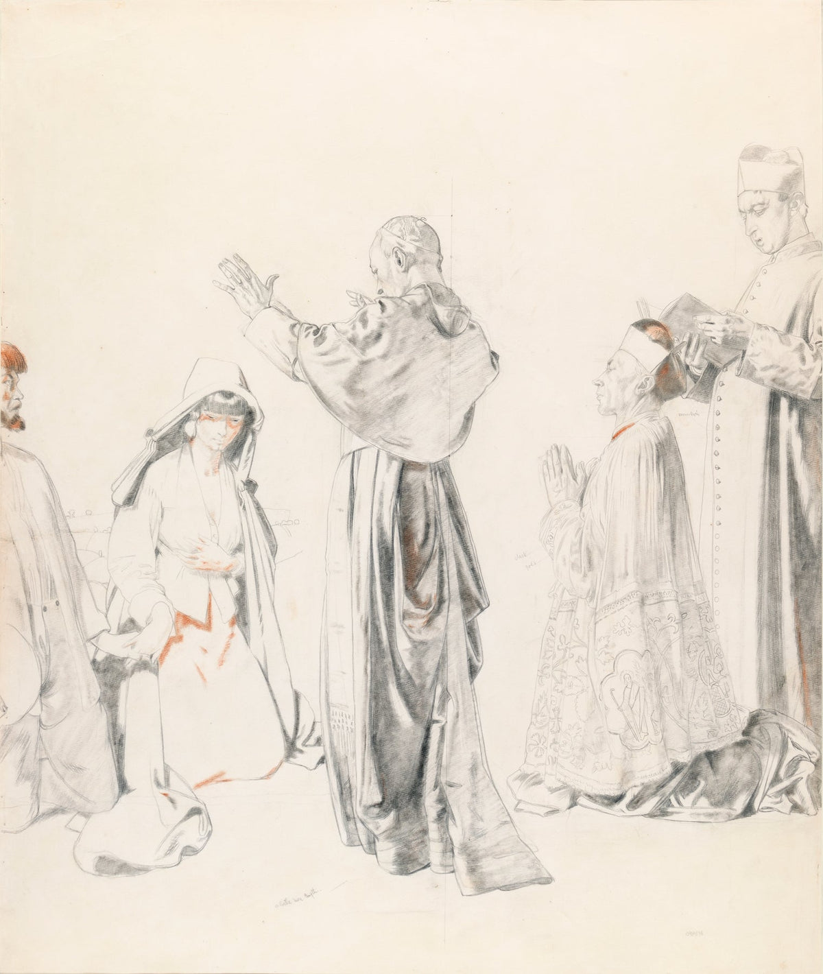 A Priest Blessing a Couple Study for the Western Wedding by William Orpen