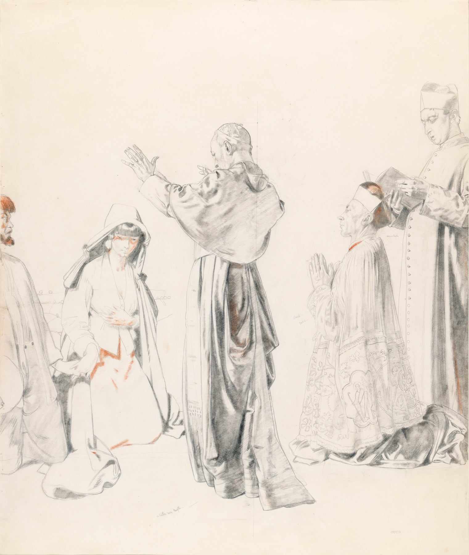 A Priest Blessing a Couple Study for the Western Wedding by William Orpen