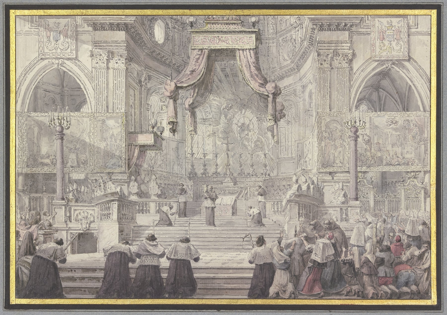 Das Blutwunder des Heiligen Januarius in Der Kathedrale Von Neapel by Louis Jean Desprez