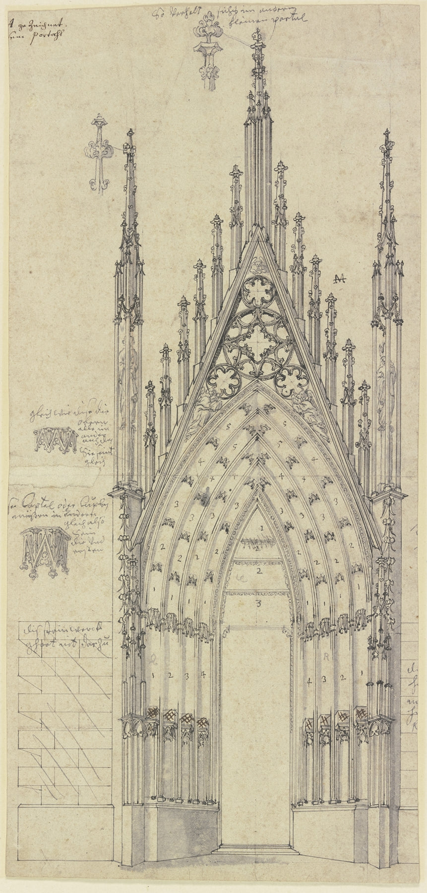 Das Nordliche Seitenportal Der Westfassade des Strasburger Munsters by Johann Jakob Arhardt