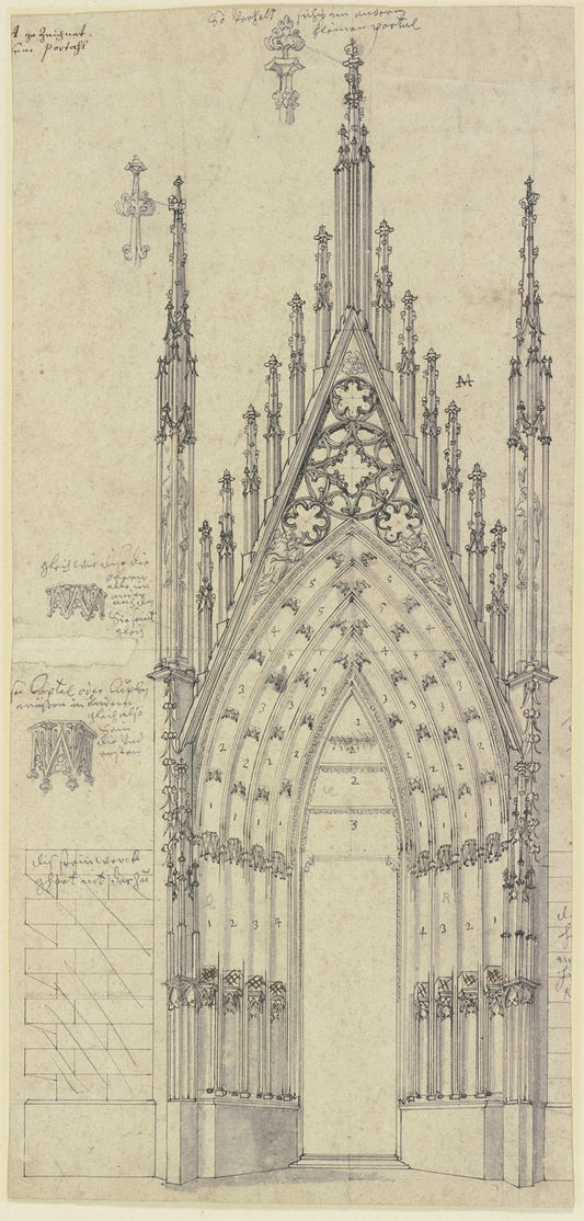 Das Nordliche Seitenportal Der Westfassade des Strasburger Munsters by Johann Jakob Arhardt