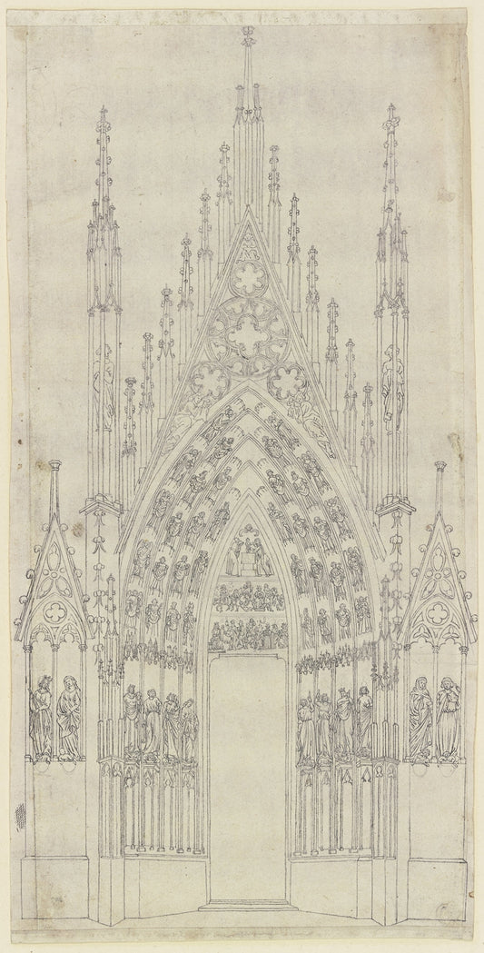 Das Nordliche Seitenportal Der Westfassade des Strasburger Munsters by Johann Jakob Arhardt