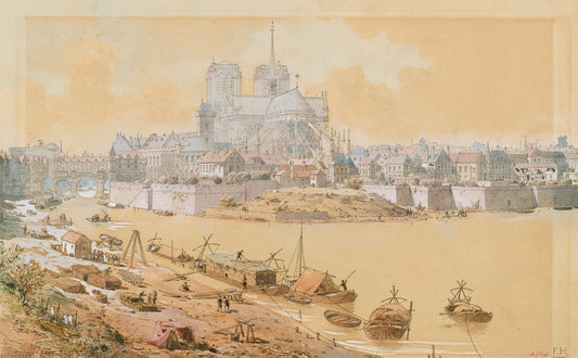 La Cathedrale Notre Dame et Le Palais de Larcheveche En by Fédor Hoffbauer