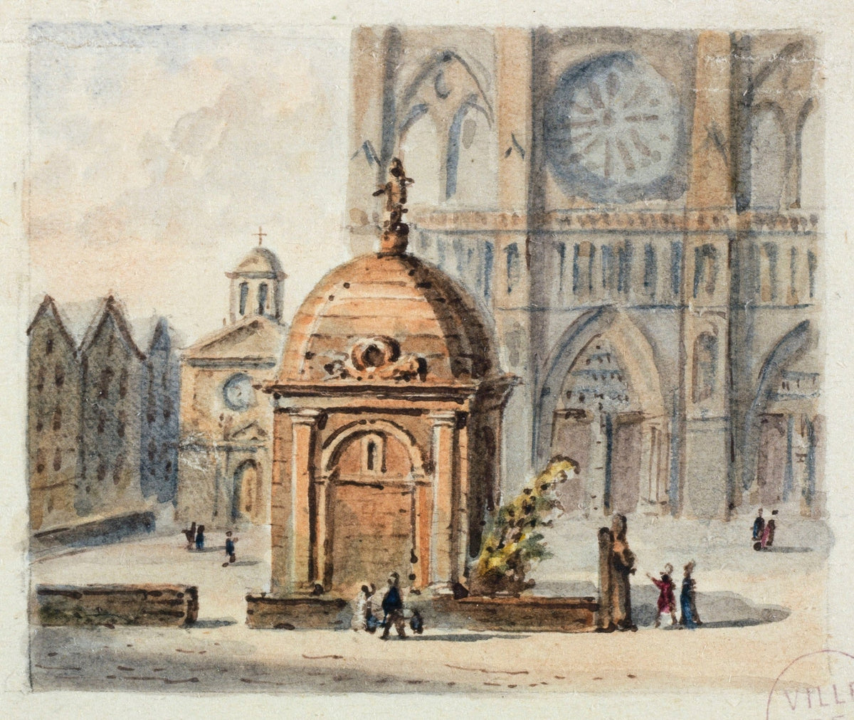 Le Parvis de Notre Dame de Paris by Auguste-Sébastien Bénard