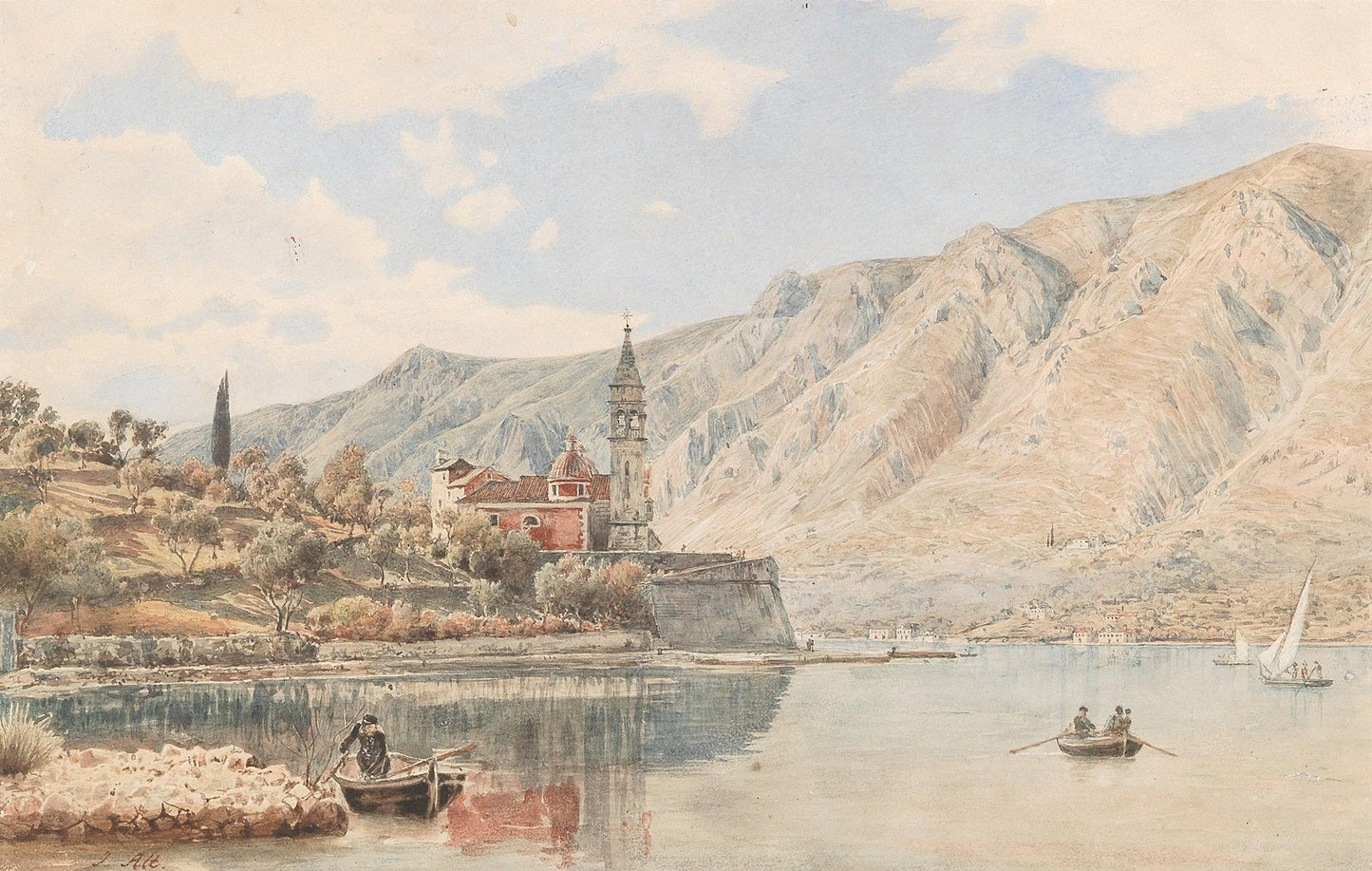 A View of Monte Pellegrino Seen from Palermo by Jakob Alt