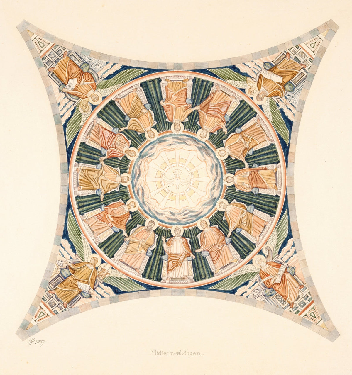 Udkast Til Freskerne I Viborg Domkirke Midterhvaelvingen by Joakim Skovgaard