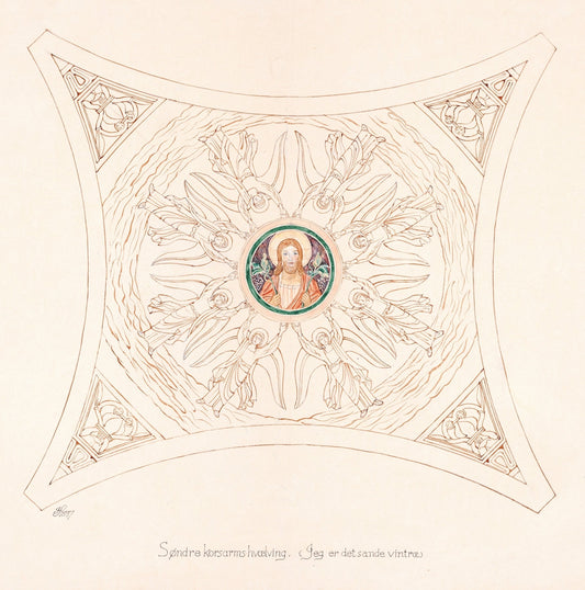 Udkast Til Freskerne I Viborg Domkirke Sondre Korsarms Hvaelvning by Joakim Skovgaard