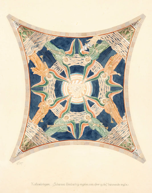 Udkast Til Freskerne I Viborg Domkirke Korhvaelvingen by Joakim Skovgaard