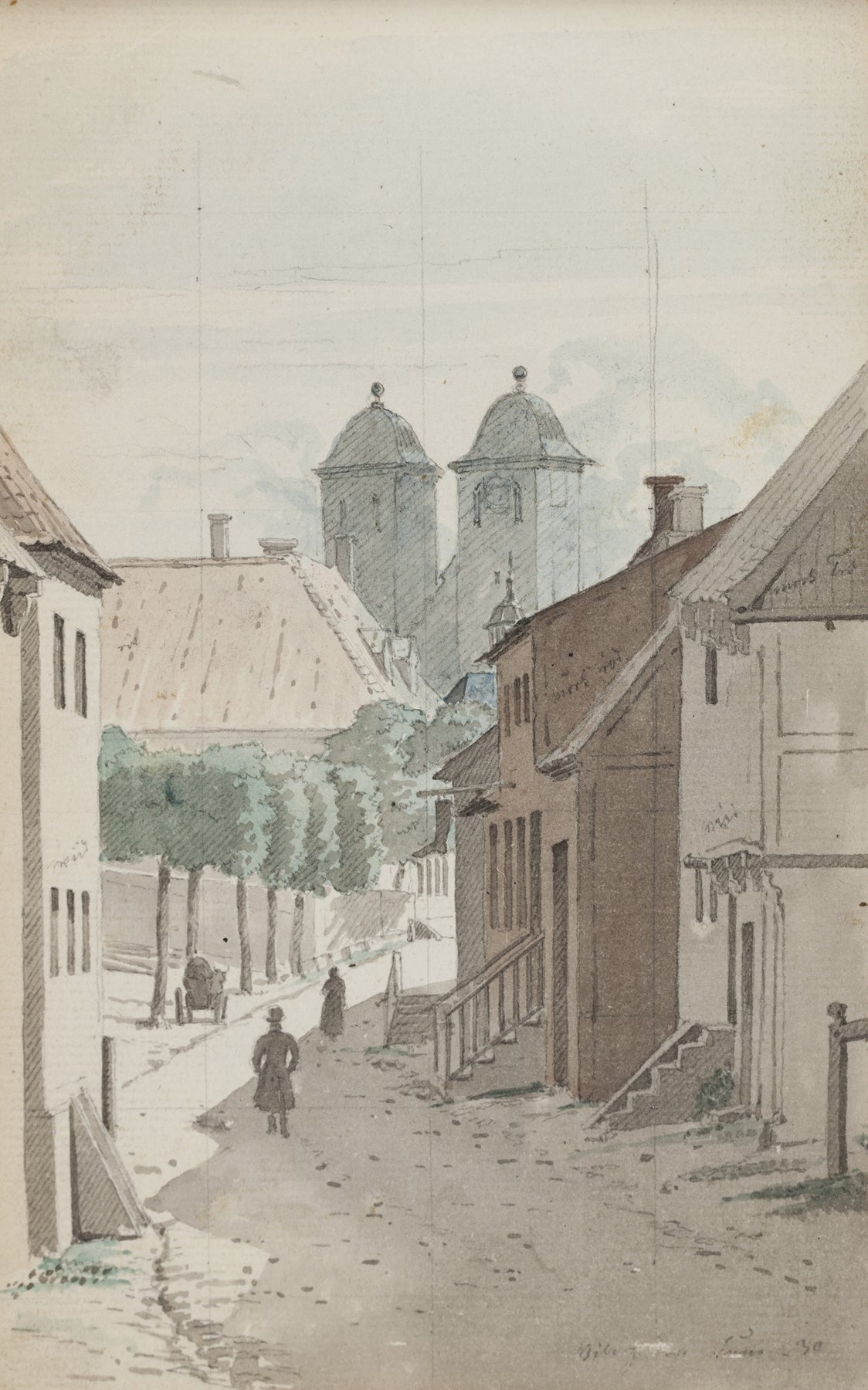 Et Kik Ned Ad et Straede Mod Viborg Domkirkes to Tarne by Martinus Rørbye 