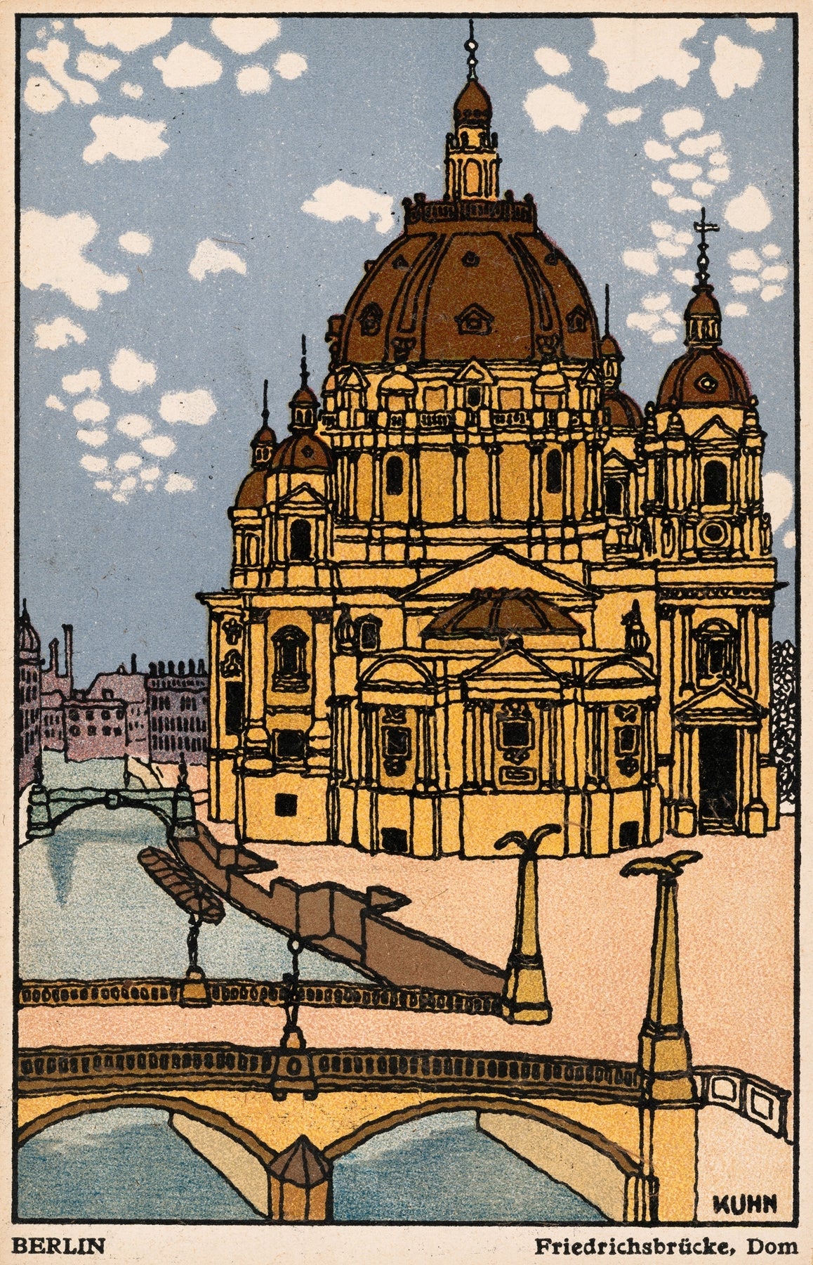 Nr 449 Berlin Friedrichsbrucke Dom by Franz Bernhard Kuhn