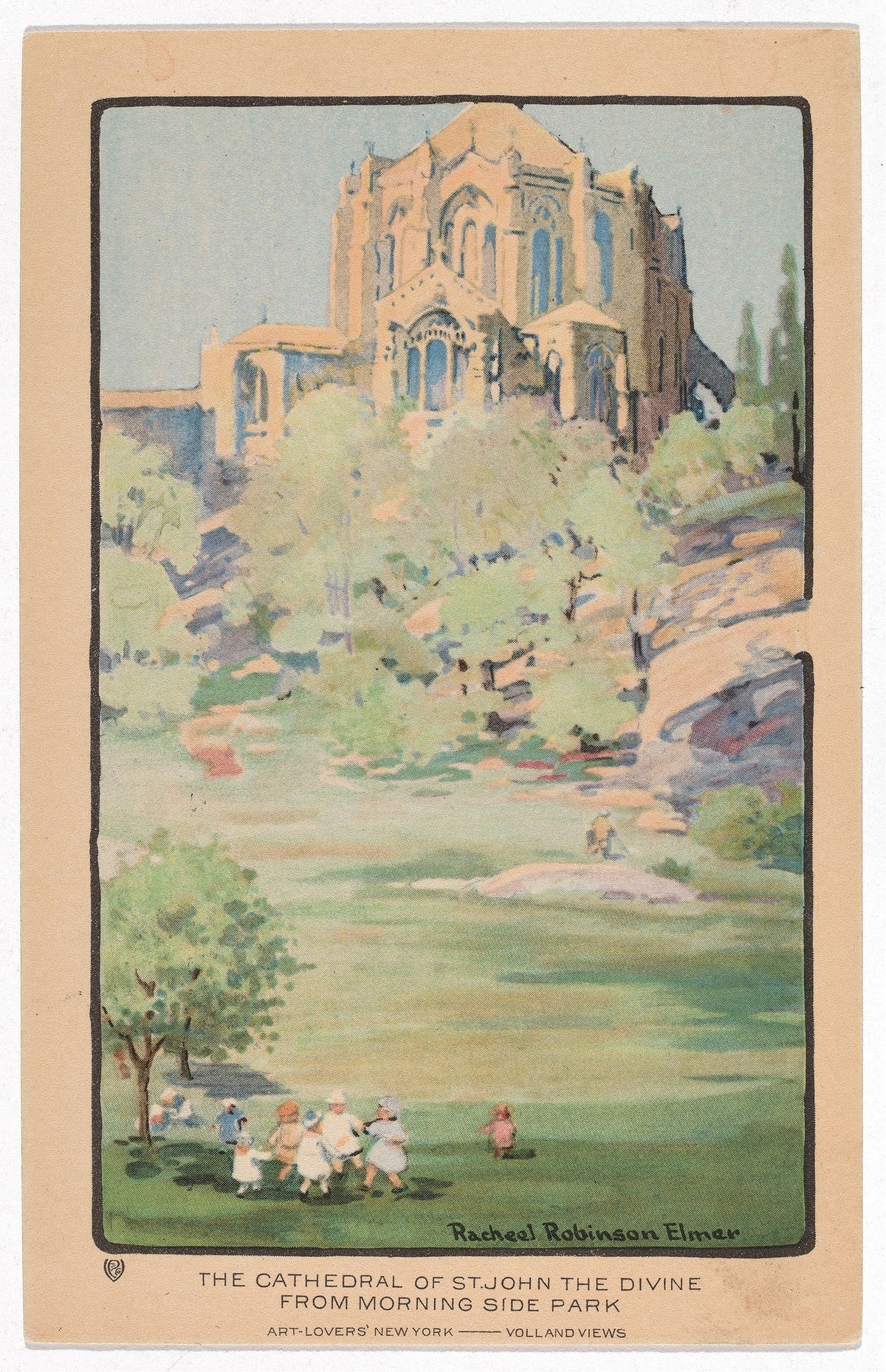 The Cathedral of St. John the Divine from Morningside Park by Rachael Robinson Elmer